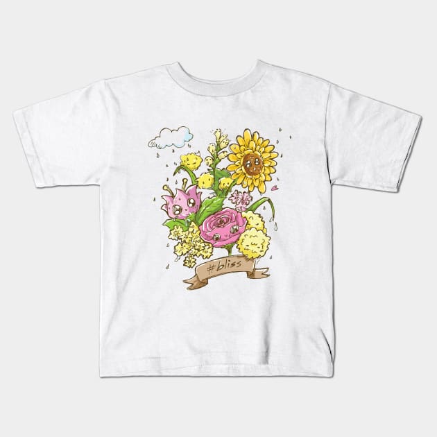 flower character Kids T-Shirt by Dilectum